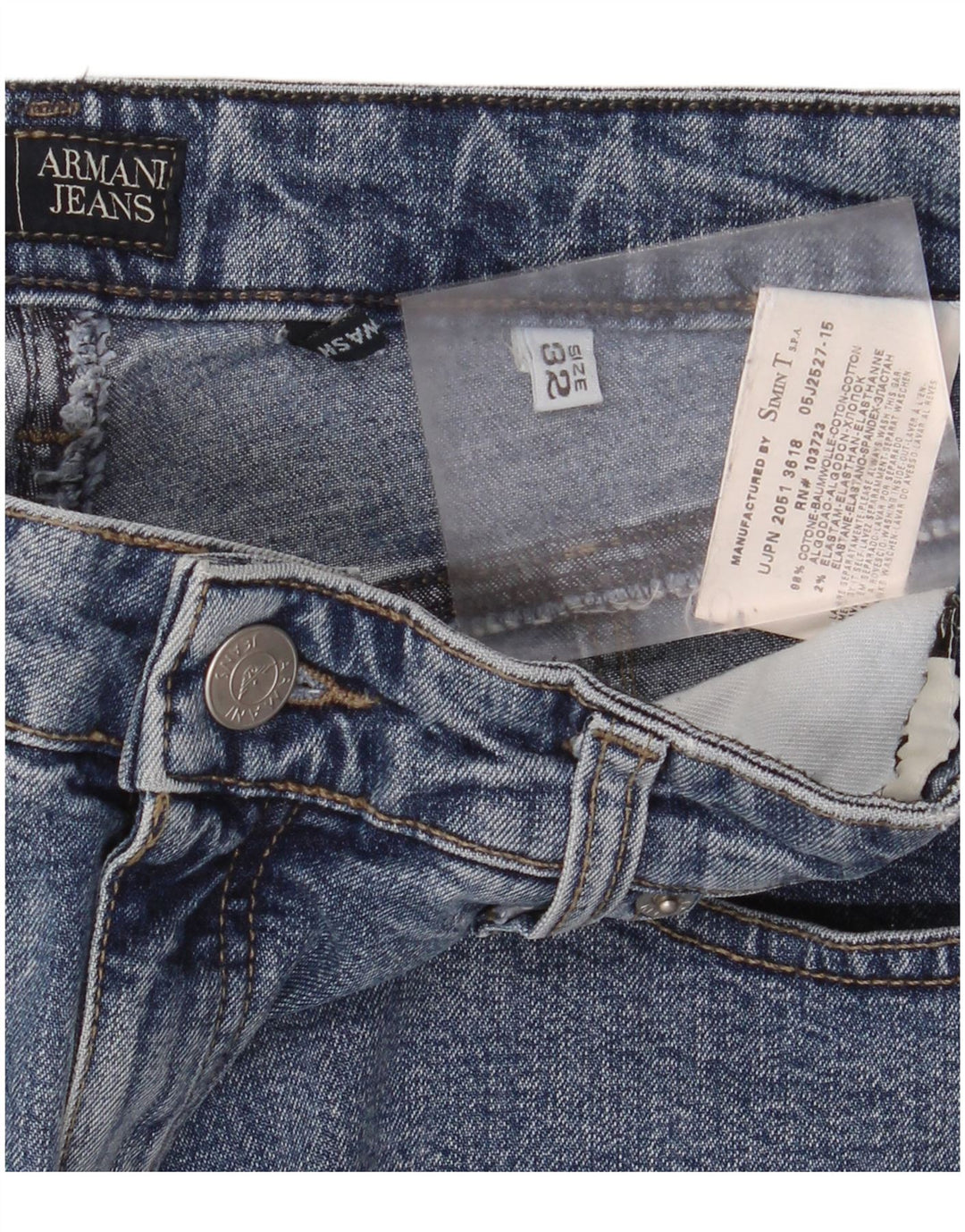 Armani Jeans Mens Bootcut Jeans W32 L30 Blue Cotton