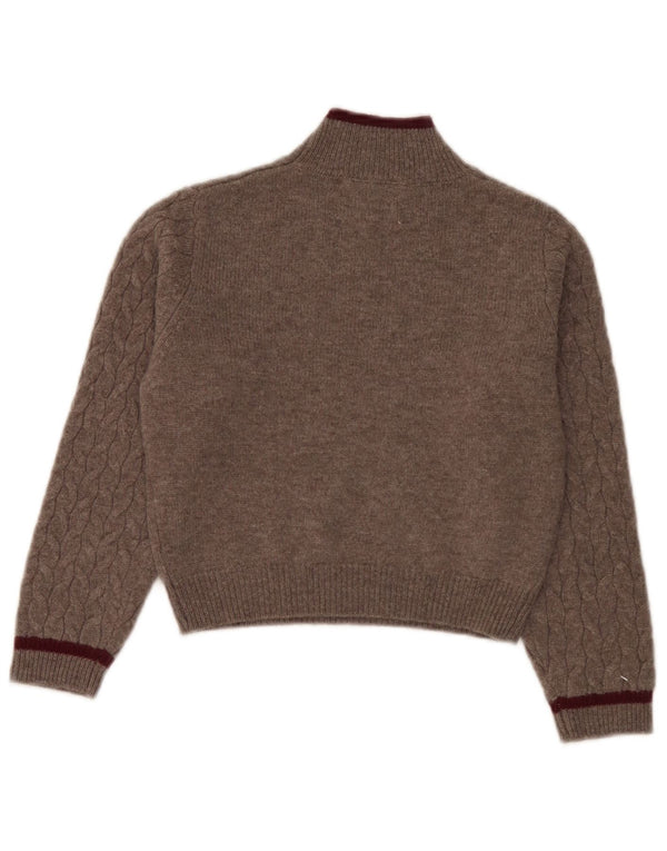 Zara Boys Turtle Neck Jumper Sweater 8-9 Years Brown Wool