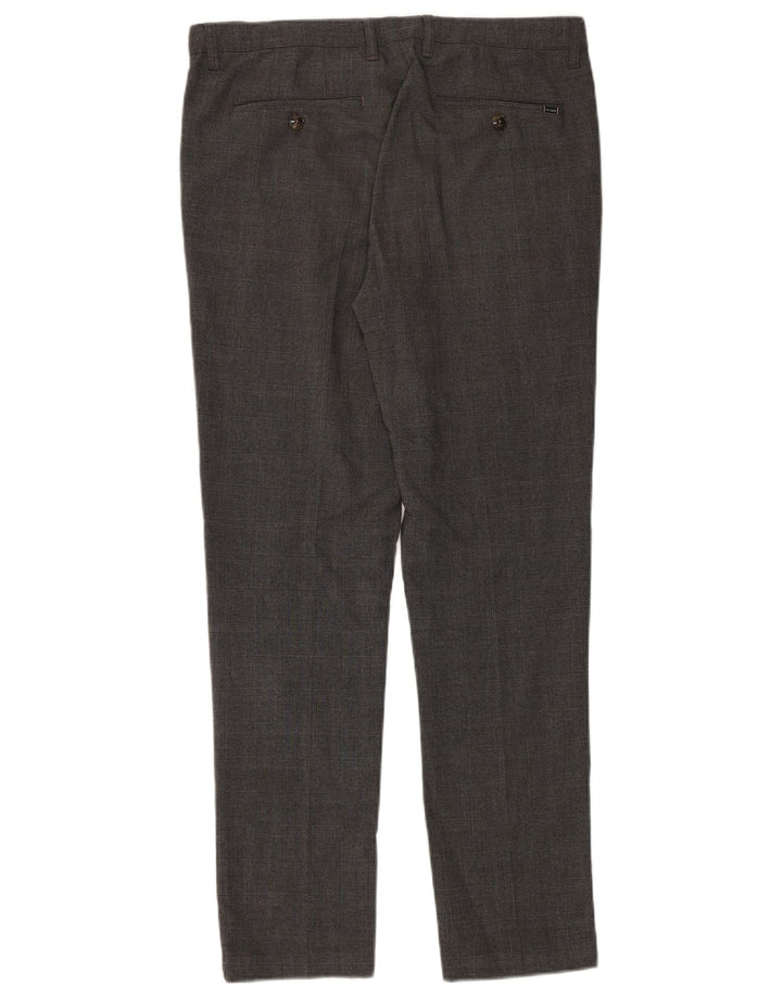 TED BAKER Mens Slim Suit Trousers W34 L32 Grey Check Polyester