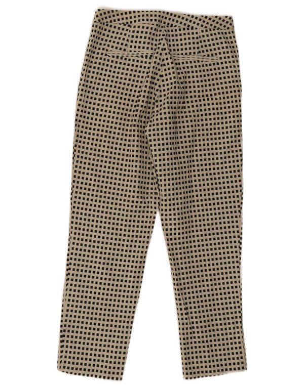 Topshop Womens Petite Cropped Trousers UK 8 Small W26 L24 Beige Geometric