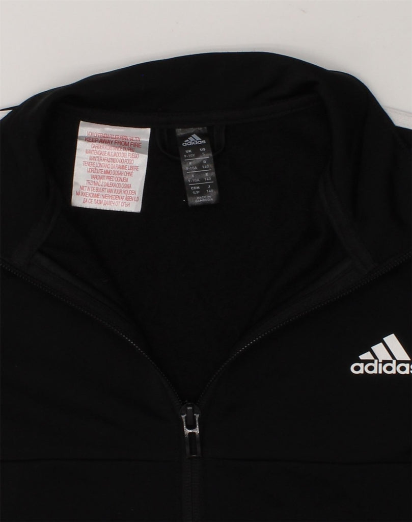 ADIDAS Boys Tracksuit Top Jacket 9-10 Years Black Polyester | Vintage Adidas | Thrift | Second-Hand Adidas | Used Clothing | Messina Hembry 