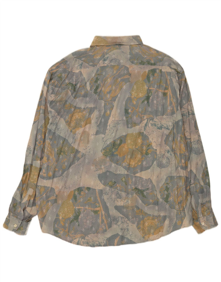 Vintage Mens Regular Fit Shirt XL Multicoloured Geometric Viscose