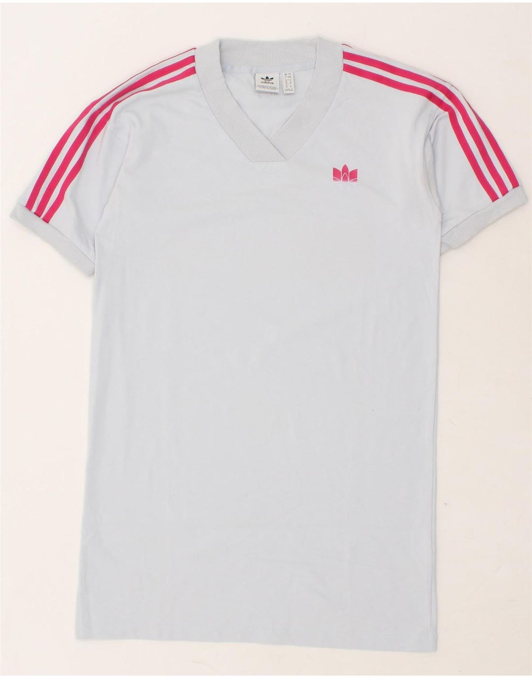 ADIDAS Womens T-Shirt Top UK 8 Small Blue Cotton Vintage Adidas and Second-Hand Adidas from Messina Hembry 