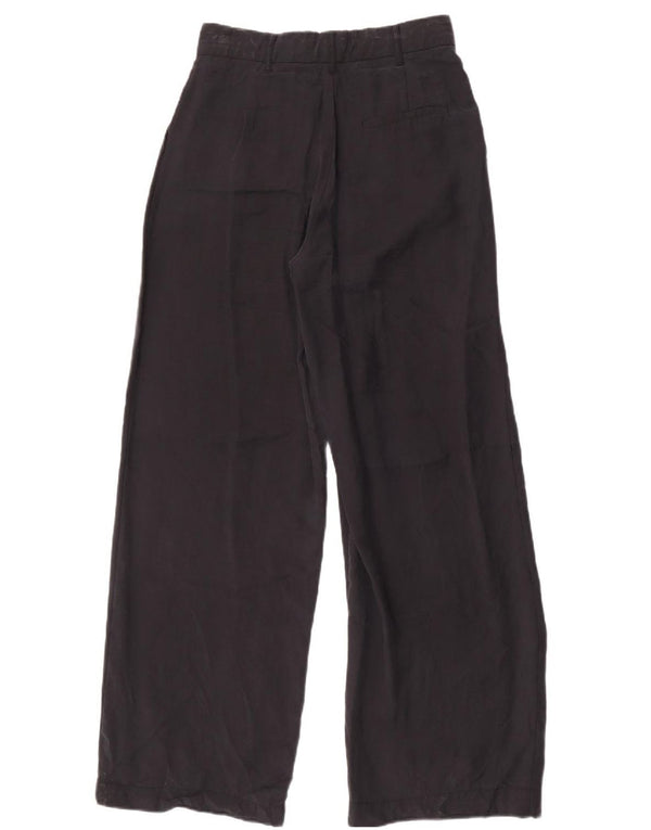 Zara Womens Wide Leg Chino Trousers XS W24 L32 Black
