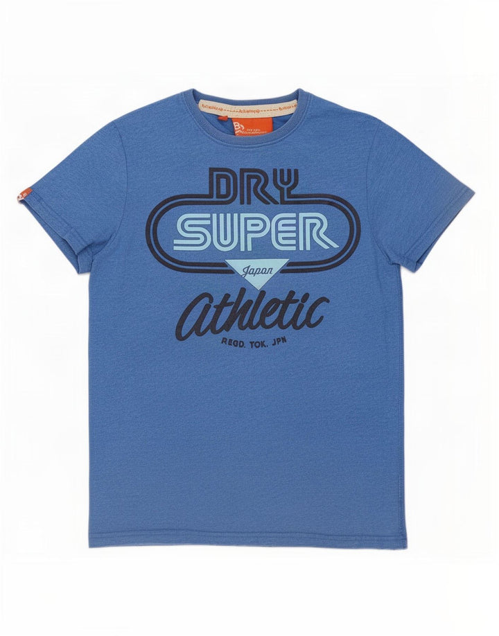Superdry Mens Graphic T-Shirt Top Medium Blue Polyester