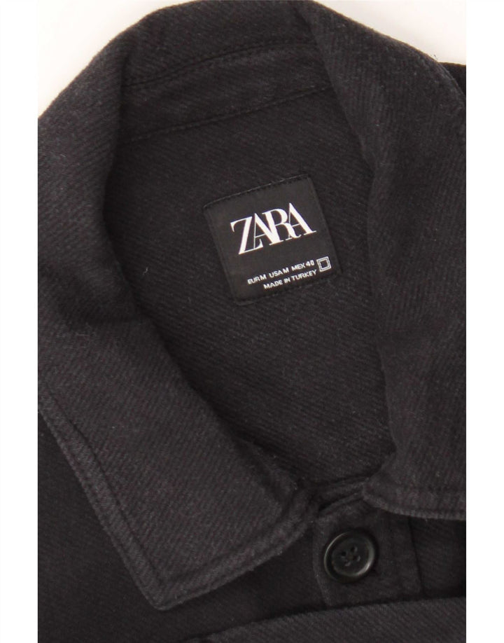 Zara Mens Utility Jacket UK 38 Medium Navy Blue