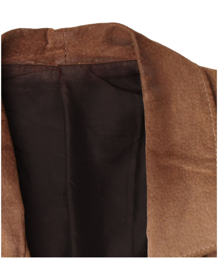 Vintage Womens Suede Jacket UK 14 Medium Brown