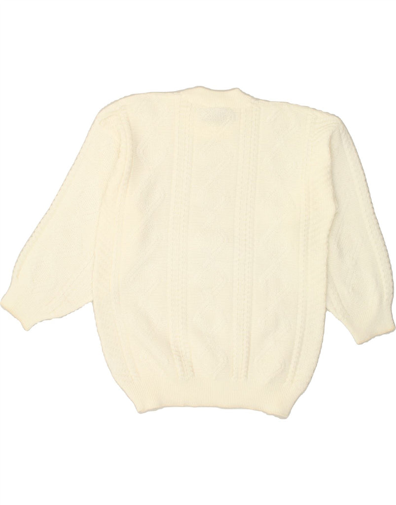 VINTAGE Womens 3/4 Sleeve Crew Neck Jumper Sweater UK 20 2XL White | Vintage Vintage | Thrift | Second-Hand Vintage | Used Clothing | Messina Hembry 