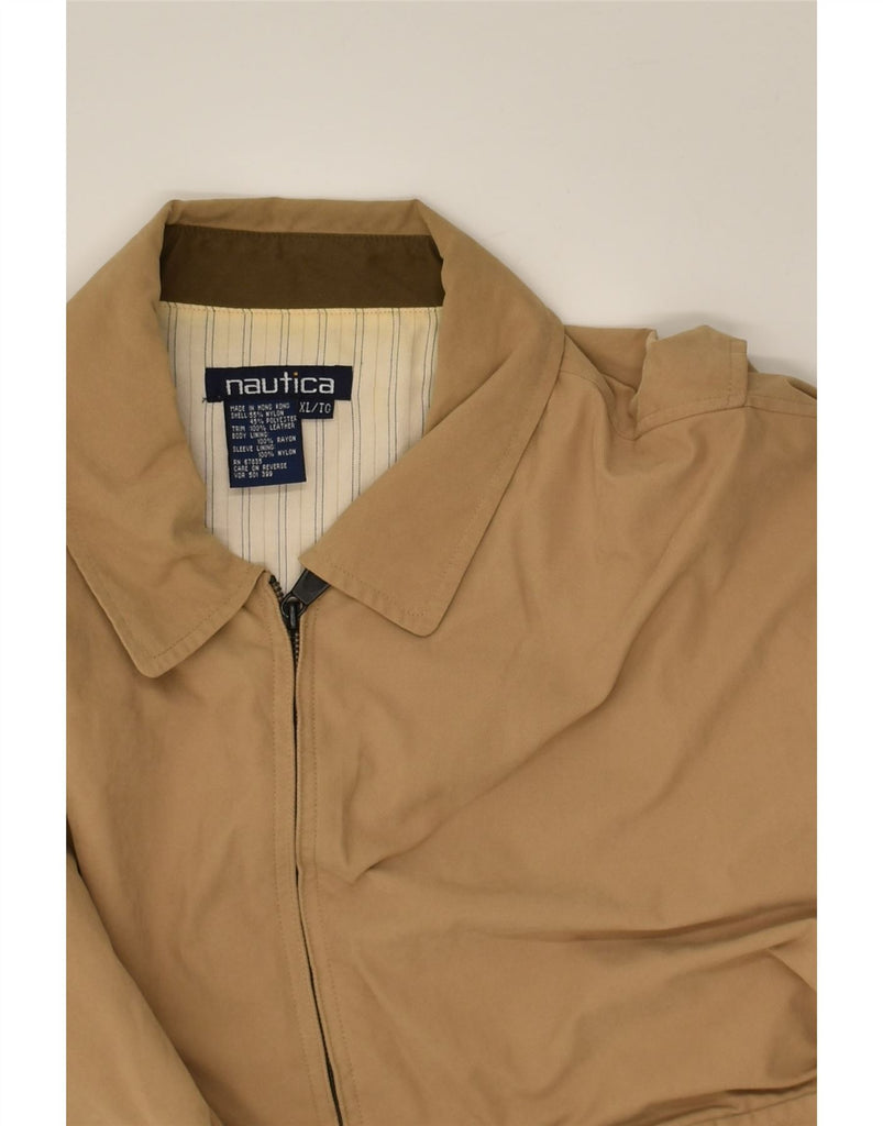 NAUTICA Mens Bomber Jacket UK 42 XL Brown Nylon | Vintage Nautica | Thrift | Second-Hand Nautica | Used Clothing | Messina Hembry 