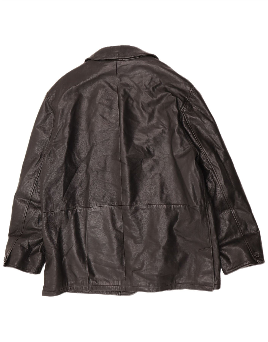 Vintage Mens Leather Jacket IT 52 XL Black Leather