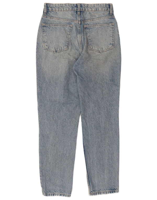 Zara Womens High Waist Distressed Tapered Jeans EU 36 XS W26 L27 Blue