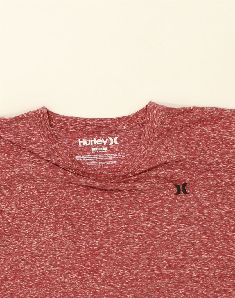 HURLEY Mens T-Shirt Top Large Burgundy Flecked Cotton | Vintage Hurley | Thrift | Second-Hand Hurley | Used Clothing | Messina Hembry 