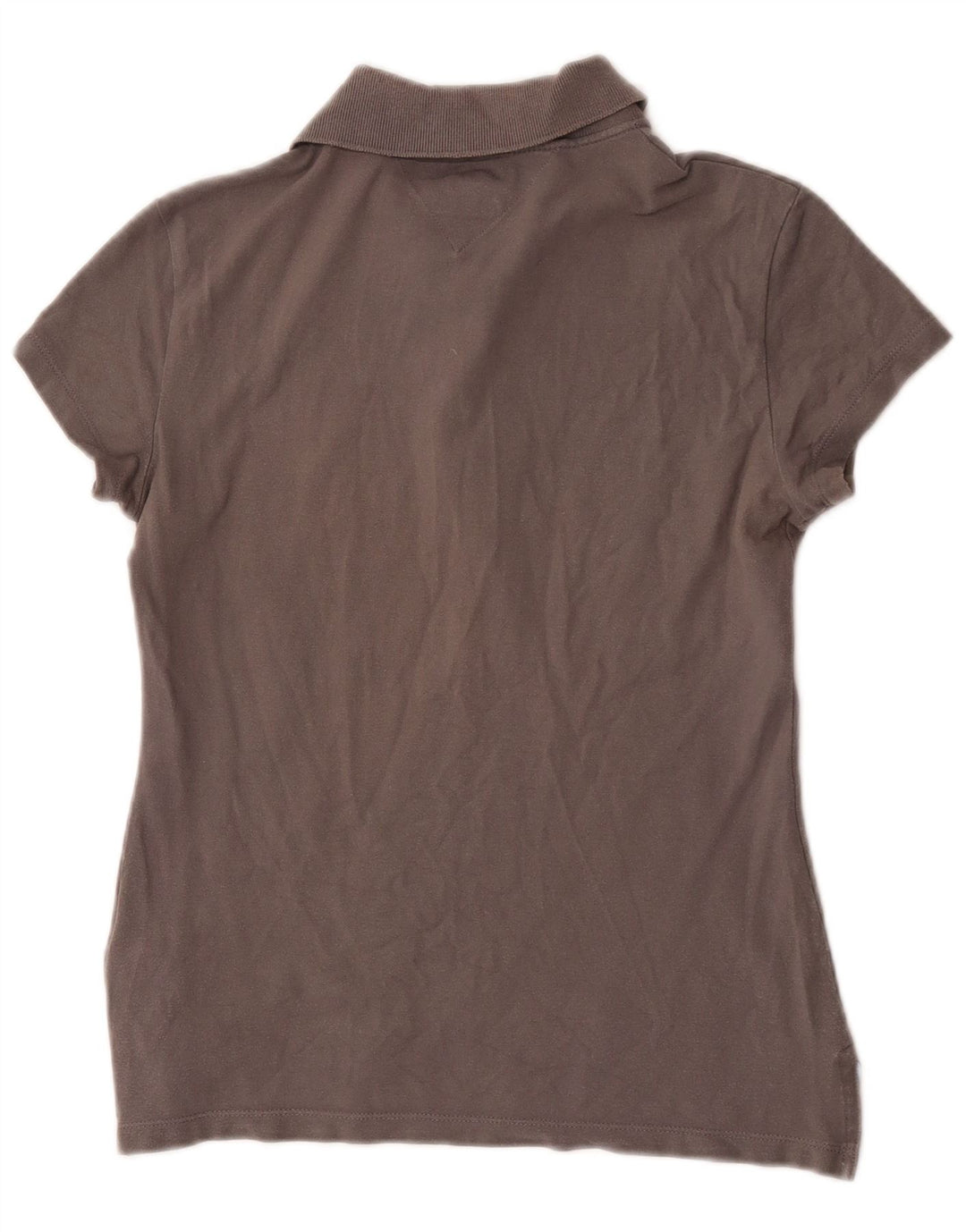 Tommy Hilfiger Womens Slim Fit Polo Shirt UK 12 Medium Grey Cotton