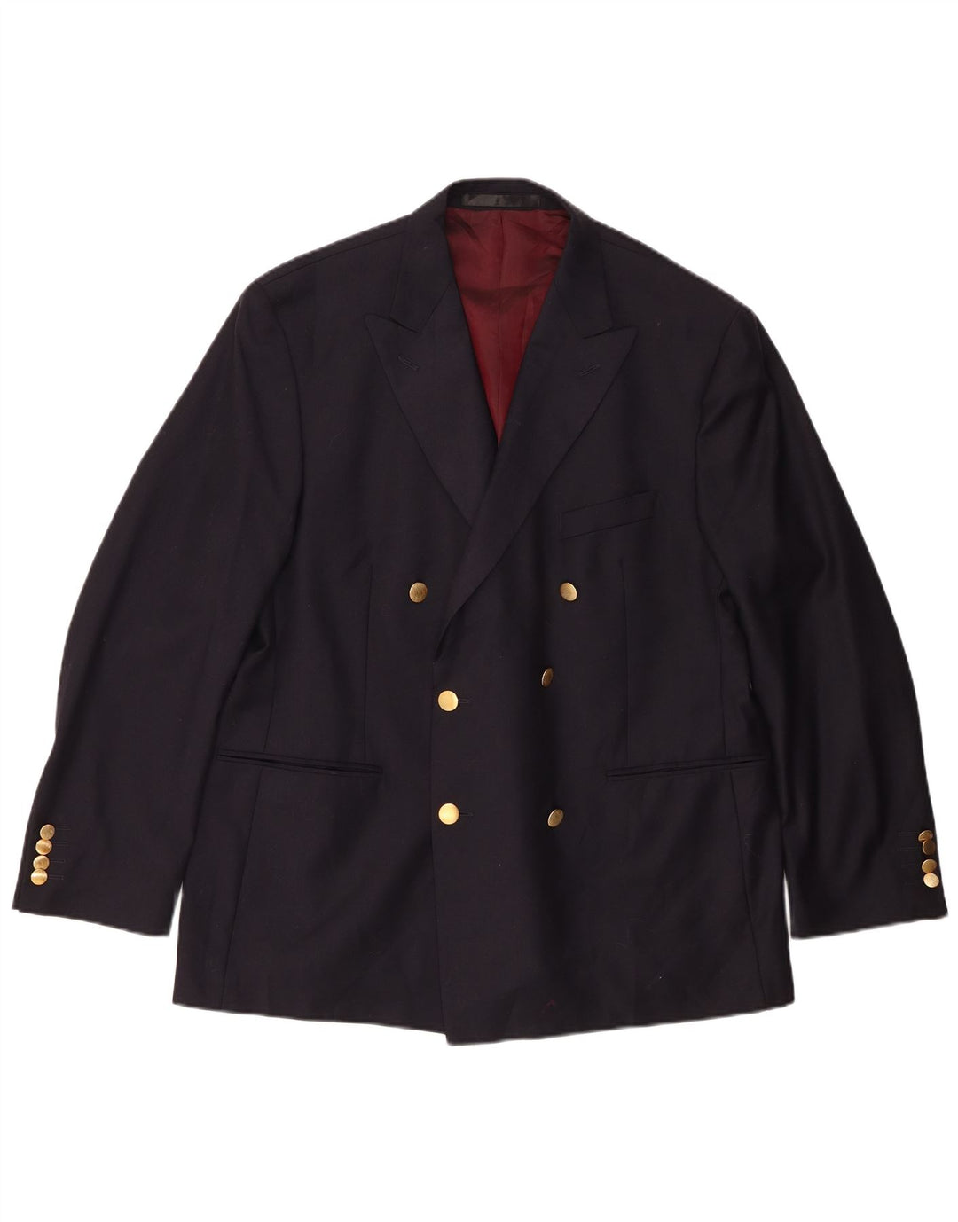 Marks & Spencer Mens Double Breasted Blazer Jacket UK 42 Large Navy Blue
