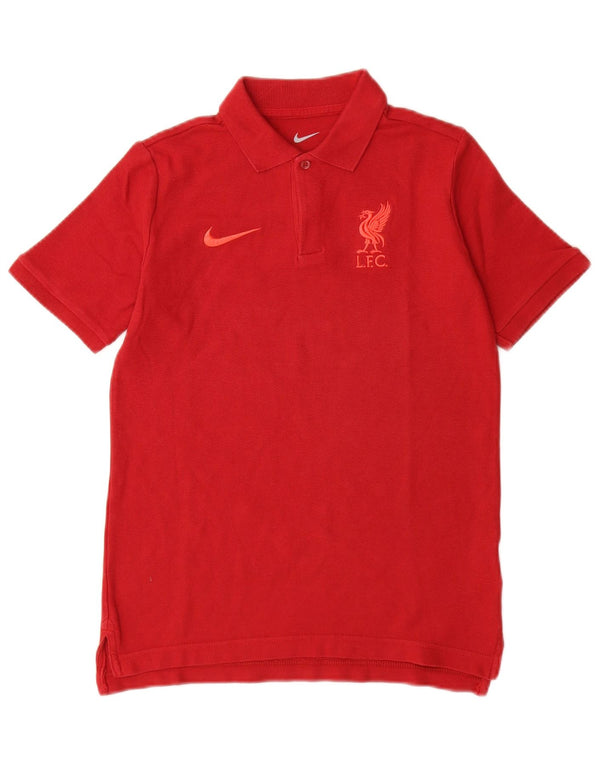 NIKE Boys Liverpool Polo Shirt 10-11 Years Medium Red Cotton