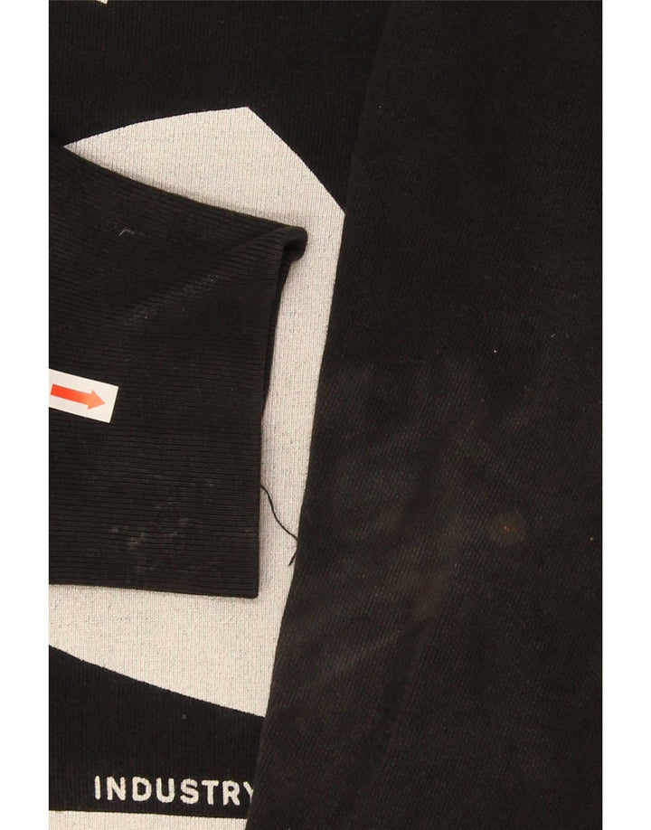 Diesel Mens Graphic Hoodie Jumper Large Black Cotton