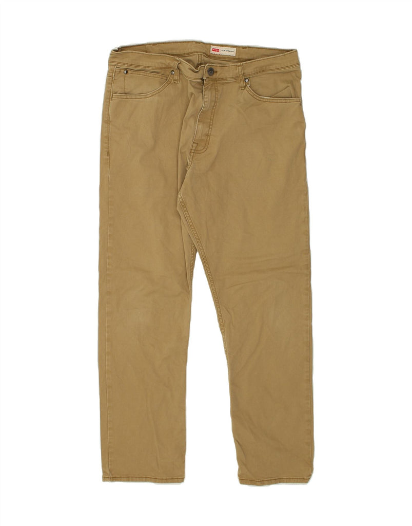 WRANGLER Mens Slim Straight Jeans W36 L30 Beige Cotton | Vintage Wrangler | Thrift | Second-Hand Wrangler | Used Clothing | Messina Hembry 