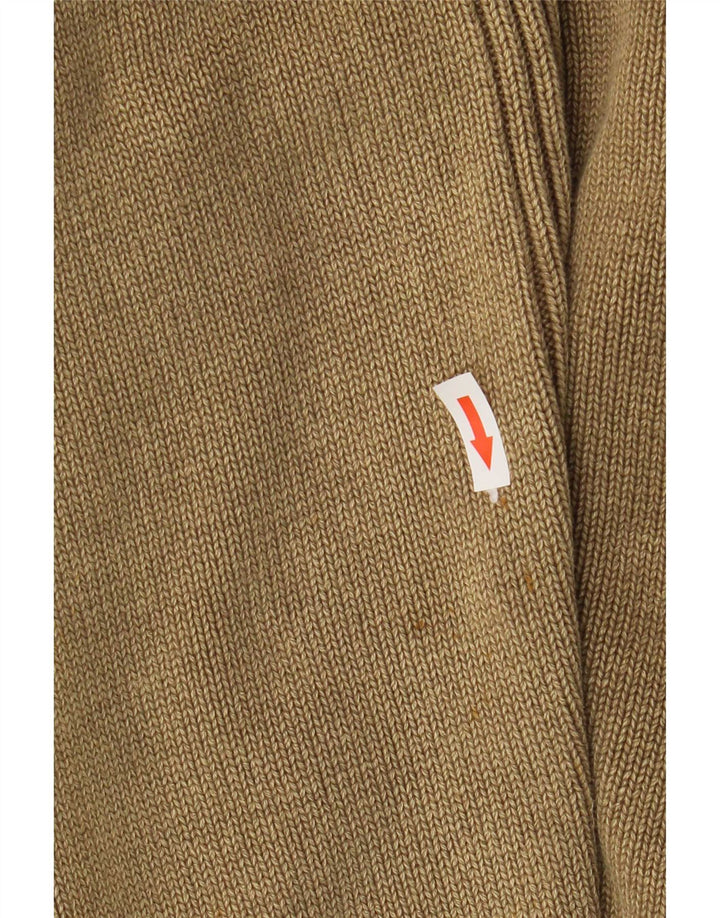 Camp David Mens Graphic Zip Neck Jumper Sweater 2XL Brown Cotton