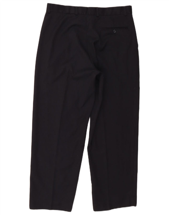 St. Bernard Mens Tapered Chino Trousers W34 L29 Navy Blue Polyester
