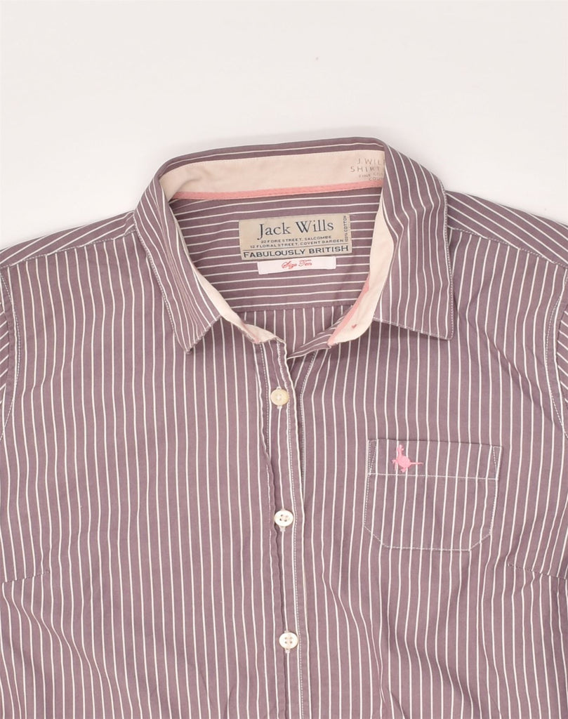 JACK WILLS Womens Shirt UK 10 Small  Purple Pinstripe Cotton | Vintage Jack Wills | Thrift | Second-Hand Jack Wills | Used Clothing | Messina Hembry 