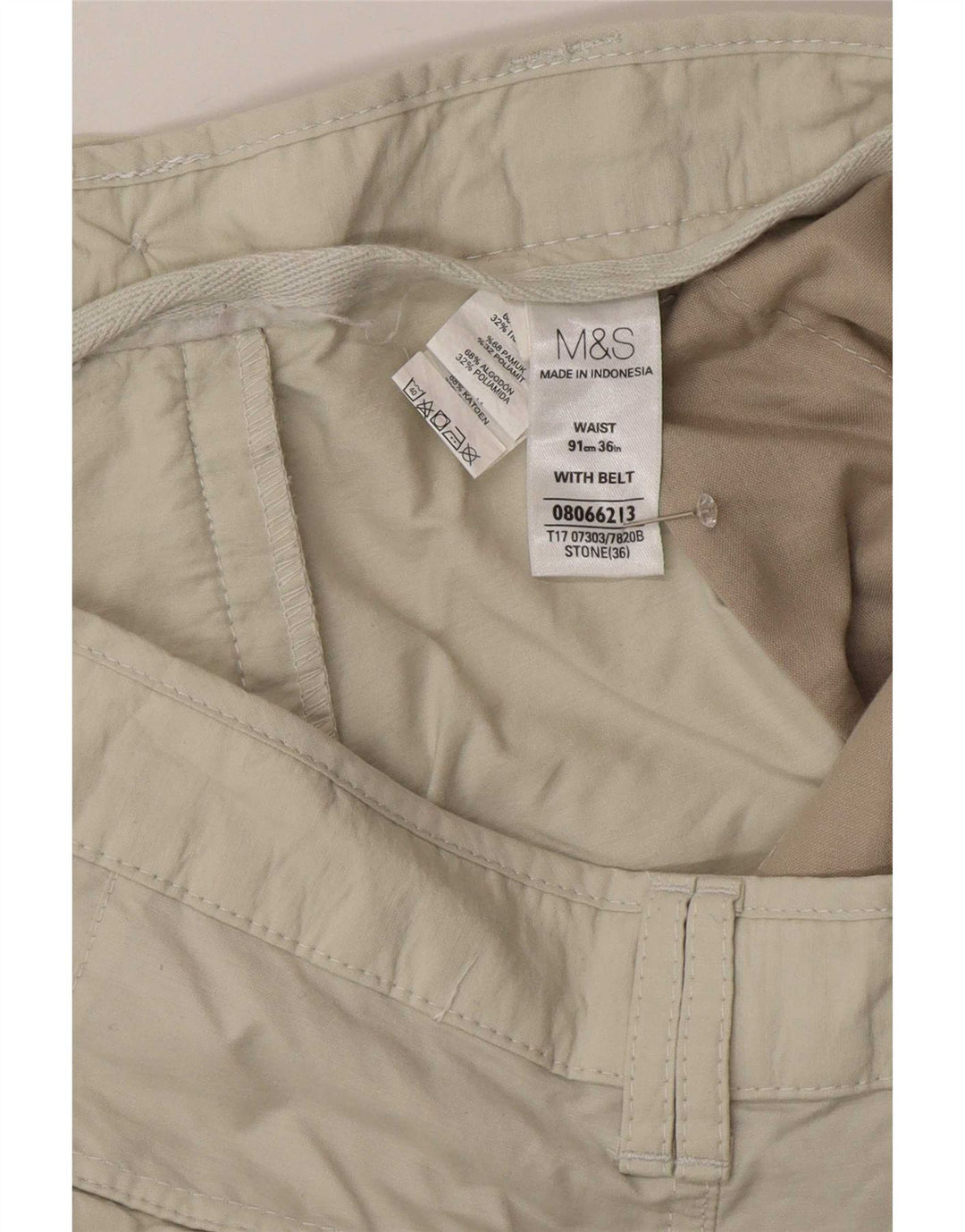 Marks & Spencer Mens Cargo Bermuda Shorts W36 Large Beige Cotton