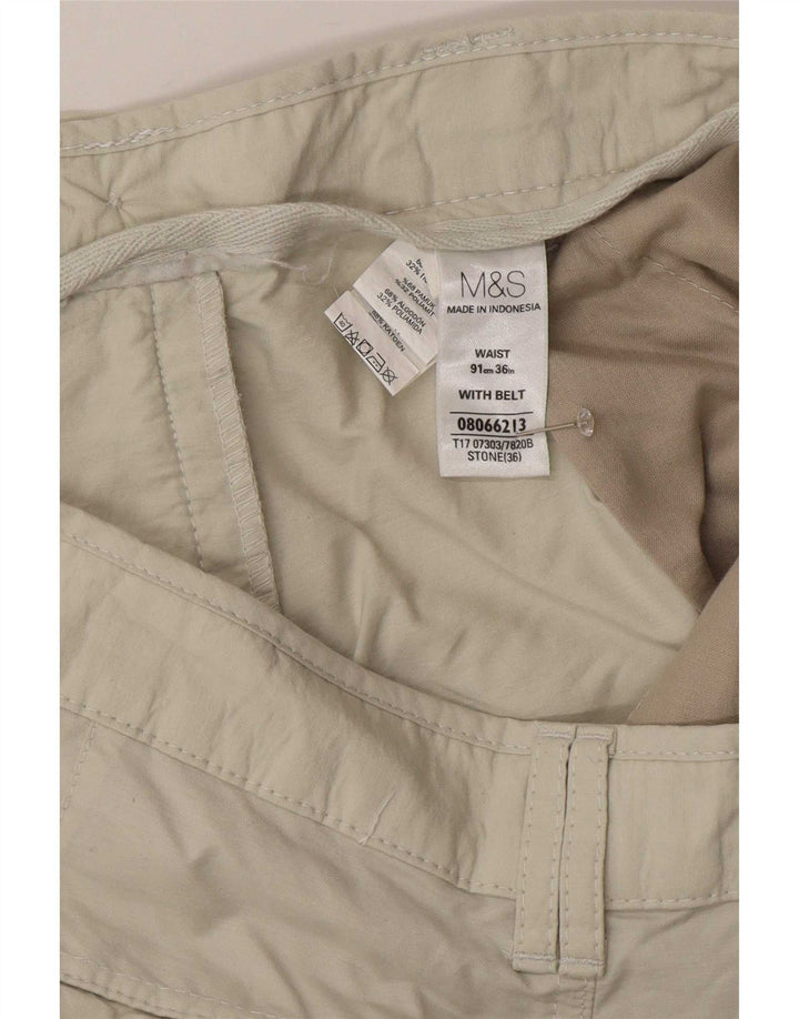 Marks & Spencer Mens Cargo Bermuda Shorts W36 Large Beige Cotton