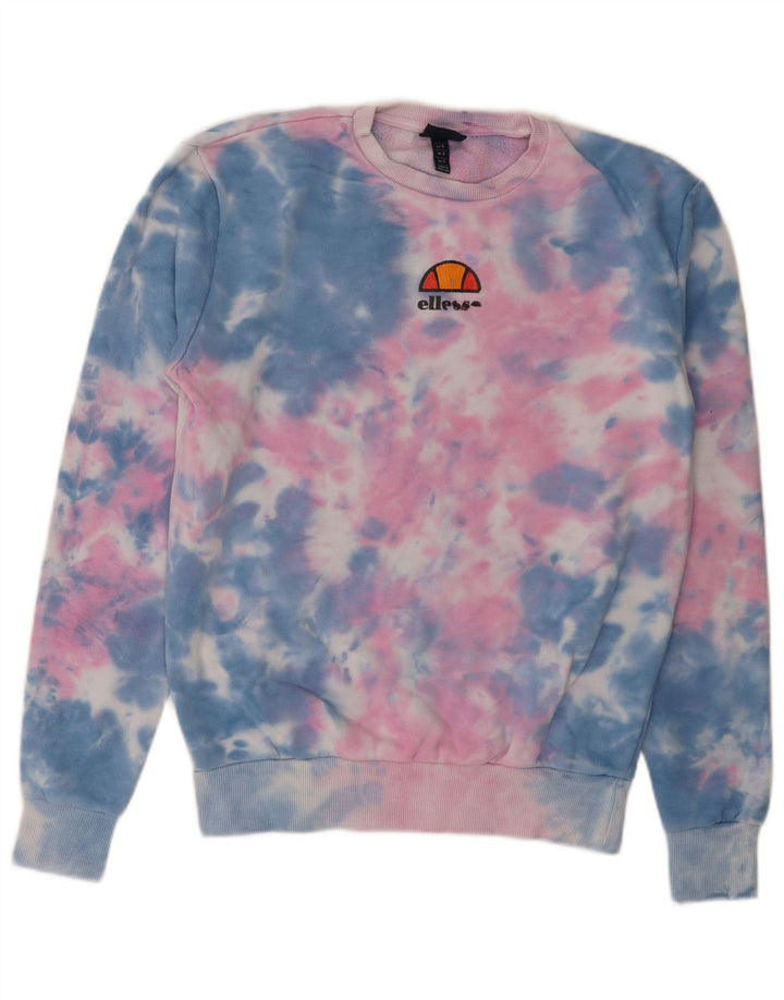 Ellesse Mens Sweatshirt Jumper Small Multicoloured Tie Dye Cotton