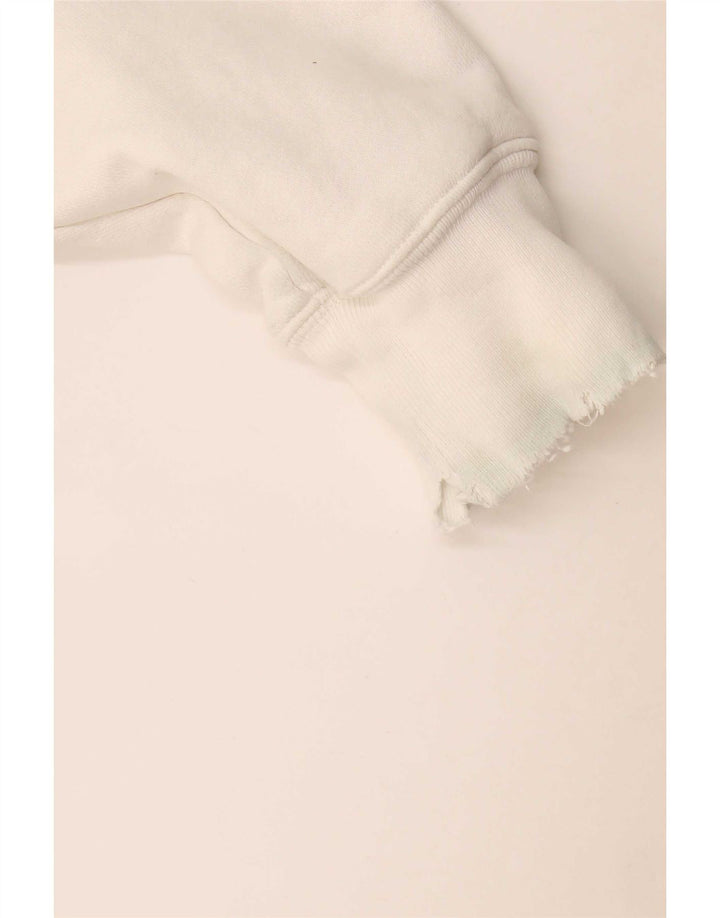 Champion Mens Reverse Weave Sweatshirt Jumper Small White Cotton