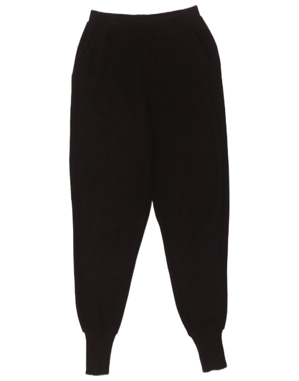 Zara Womens Knit Tracksuit Trousers Joggers UK 10 Small Black