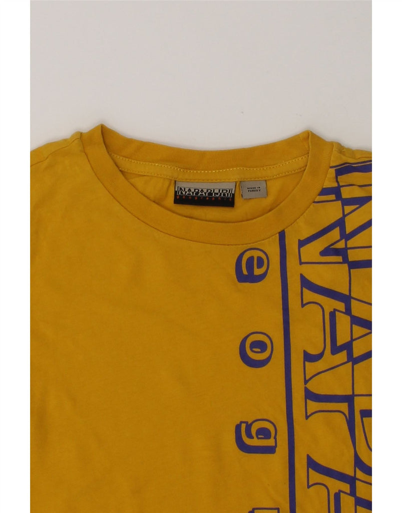 NAPAPIJRI Boys Graphic T-Shirt Top 7-8 Years Yellow Cotton | Vintage Napapijri | Thrift | Second-Hand Napapijri | Used Clothing | Messina Hembry 