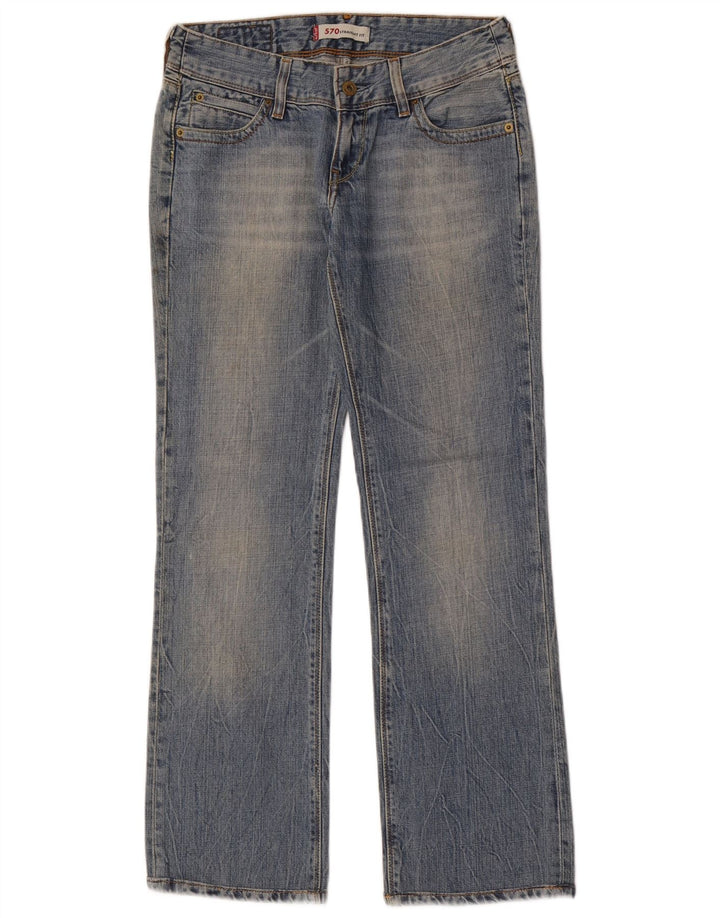 Levi's Womens 570 Straight Jeans W28 L30 Blue Cotton