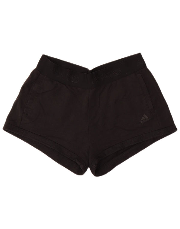 Adidas Womens Graphic Sport Shorts UK 16/18 Large Black Cotton