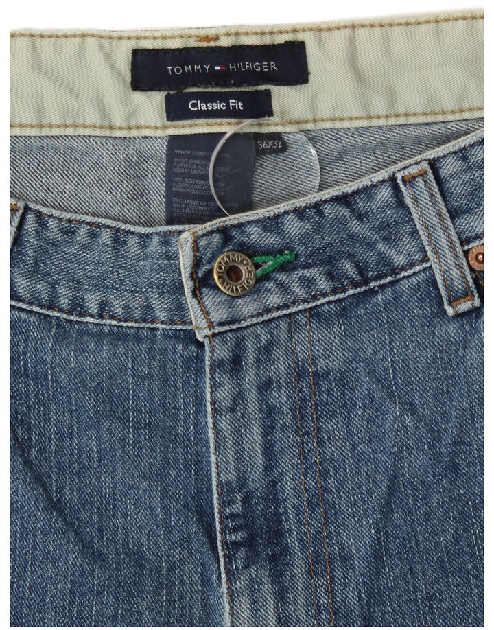 Tommy Hilfiger Mens Classic Fit Straight Jeans W36 L32 Blue Cotton