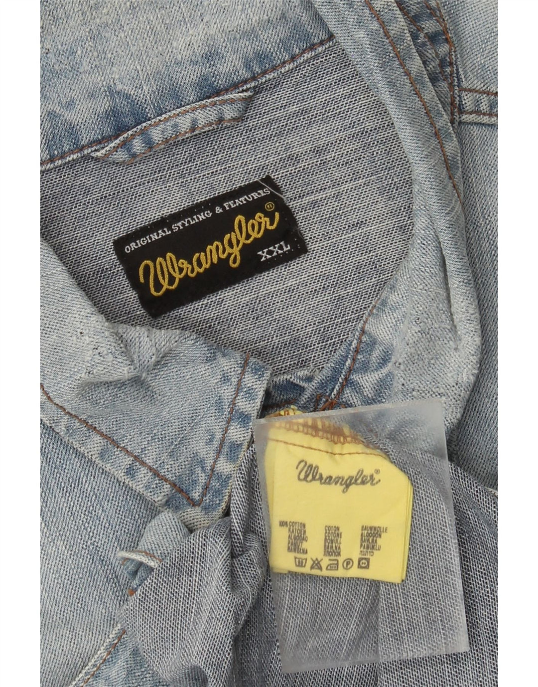 Wrangler Mens Denim Jacket UK 44 2XL Blue Cotton