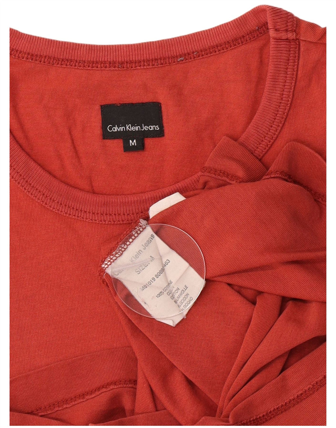 Calvin Klein Jeans Mens Graphic T-Shirt Top Medium Red Cotton