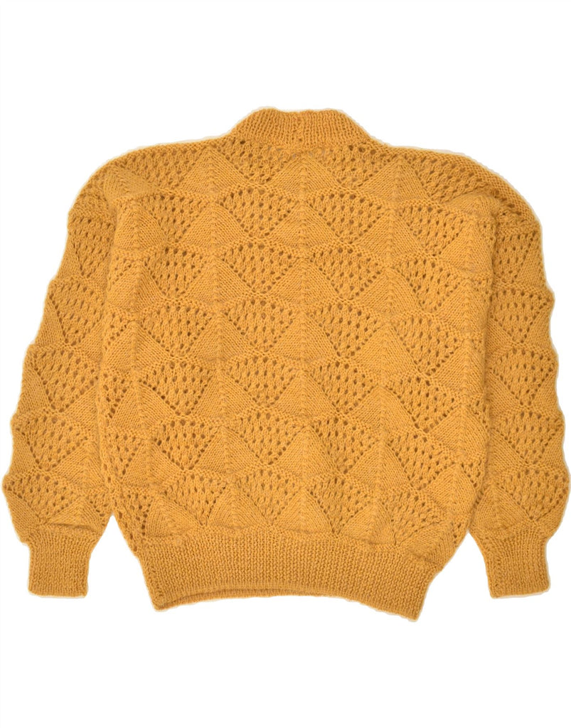 VINTAGE Womens Crew Neck Jumper Sweater UK 14 Medium Yellow Vintage Vintage and Second-Hand Vintage from Messina Hembry 