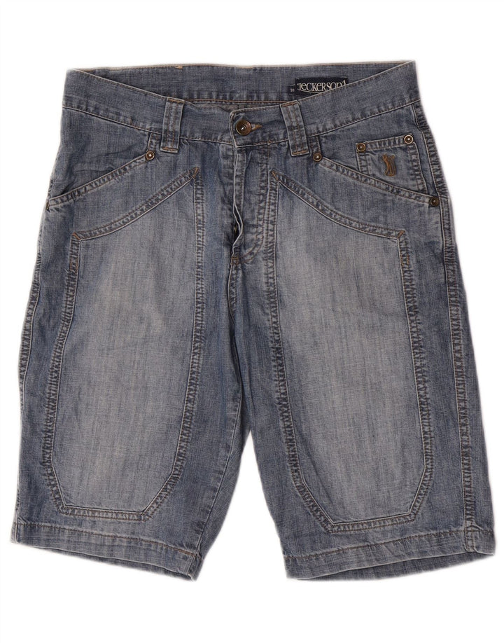 Jeckerson Mens Denim Shorts W30 Medium Blue Cotton