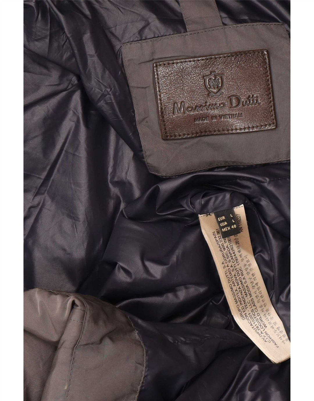 Massimo Dutti Womens Hooded Padded Coat UK 40 Large Grey Polyester