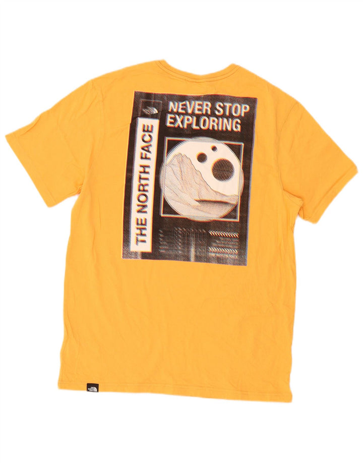 The North Face Mens Graphic T-Shirt Top Medium Yellow Cotton