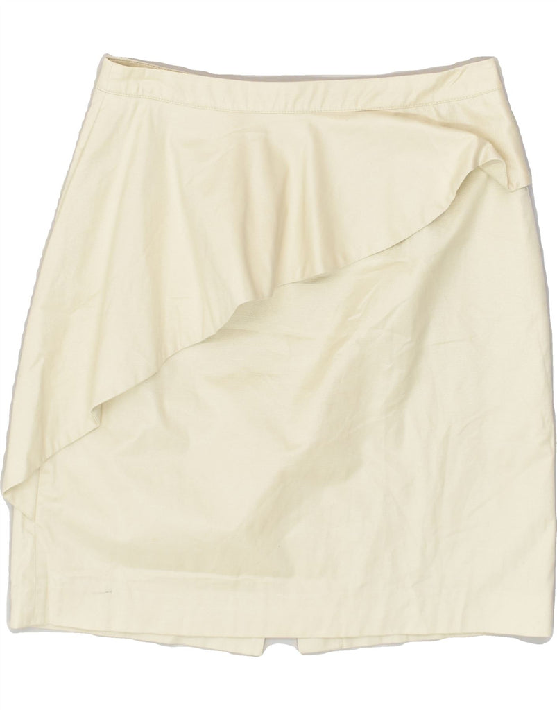 REISS Womens Peplum Skirt UK 10 Small W28  Off White Cotton | Vintage Reiss | Thrift | Second-Hand Reiss | Used Clothing | Messina Hembry 