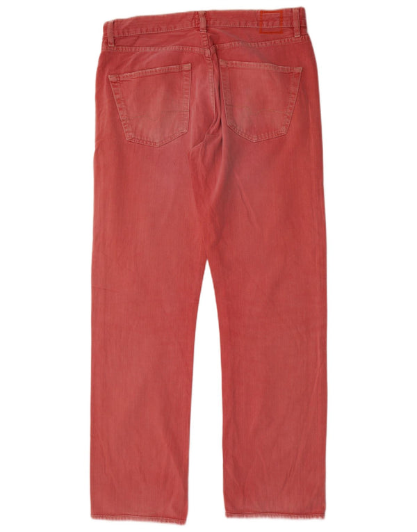 Hugo Boss Mens Straight Jeans W33 L34 Pink Cotton