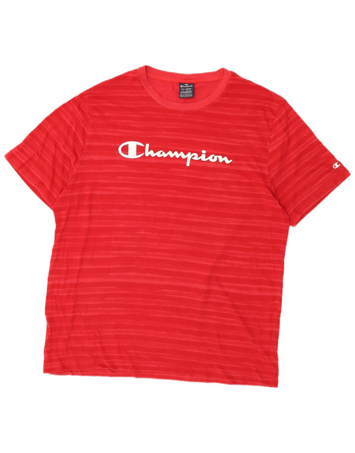 CHAMPION Mens Graphic T-Shirt Top 3XL Red Striped