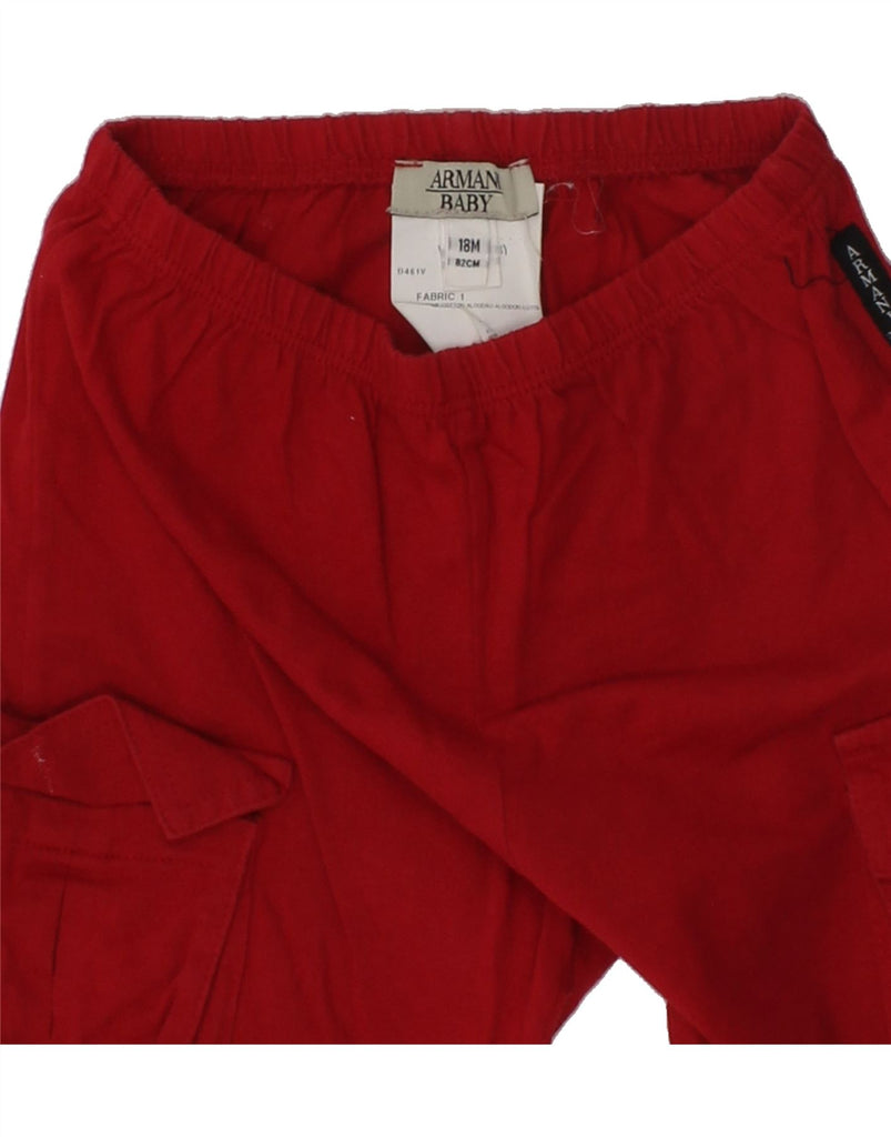 ARMANI BABY Baby Boys Cargo Shorts 12-18 Months Red Cotton | Vintage Armani Baby | Thrift | Second-Hand Armani Baby | Used Clothing | Messina Hembry 