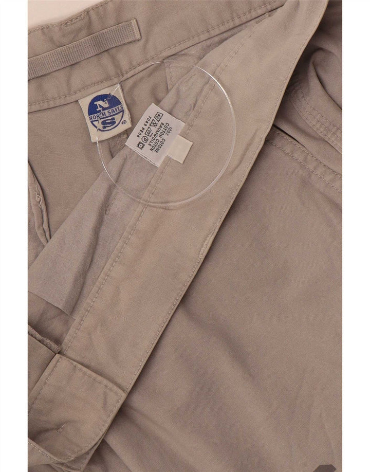 North Sails Mens Graphic Cargo Shorts Large W36 Grey Cotton