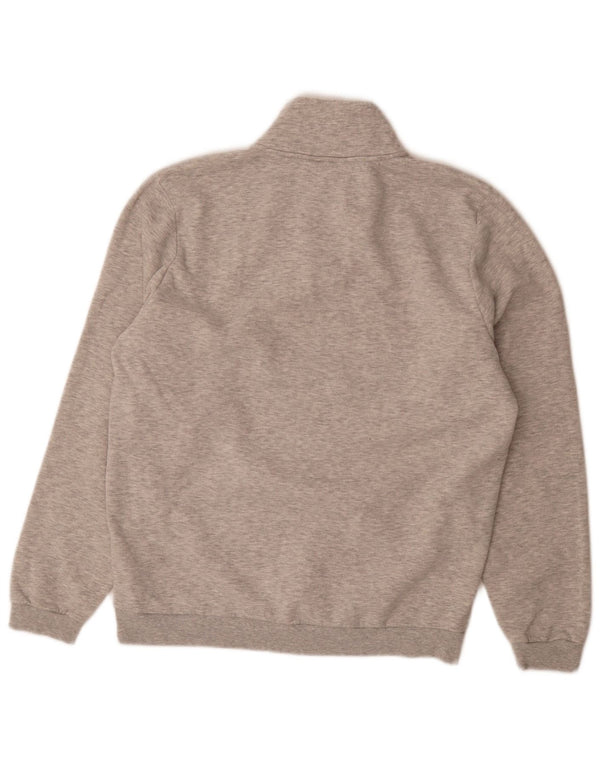 Fila Mens Zip Neck Sweatshirt Jumper Medium Grey Flecked Cotton