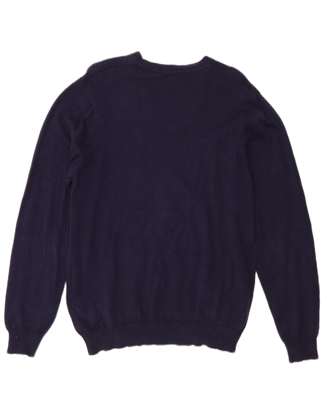 Marks & Spencer Mens Regular Fit V-Neck Jumper Sweater Medium Navy Blue