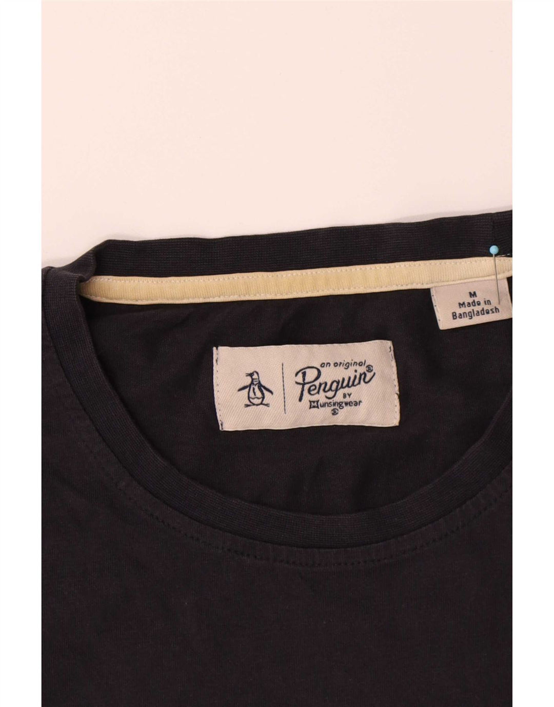 Penguin Mens T-Shirt Top Medium Navy Blue Cotton