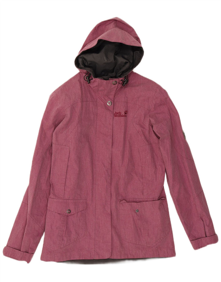 Jack Wolfskin Womens Hooded Windbreaker Jacket UK 10 Small  Pink Polyester