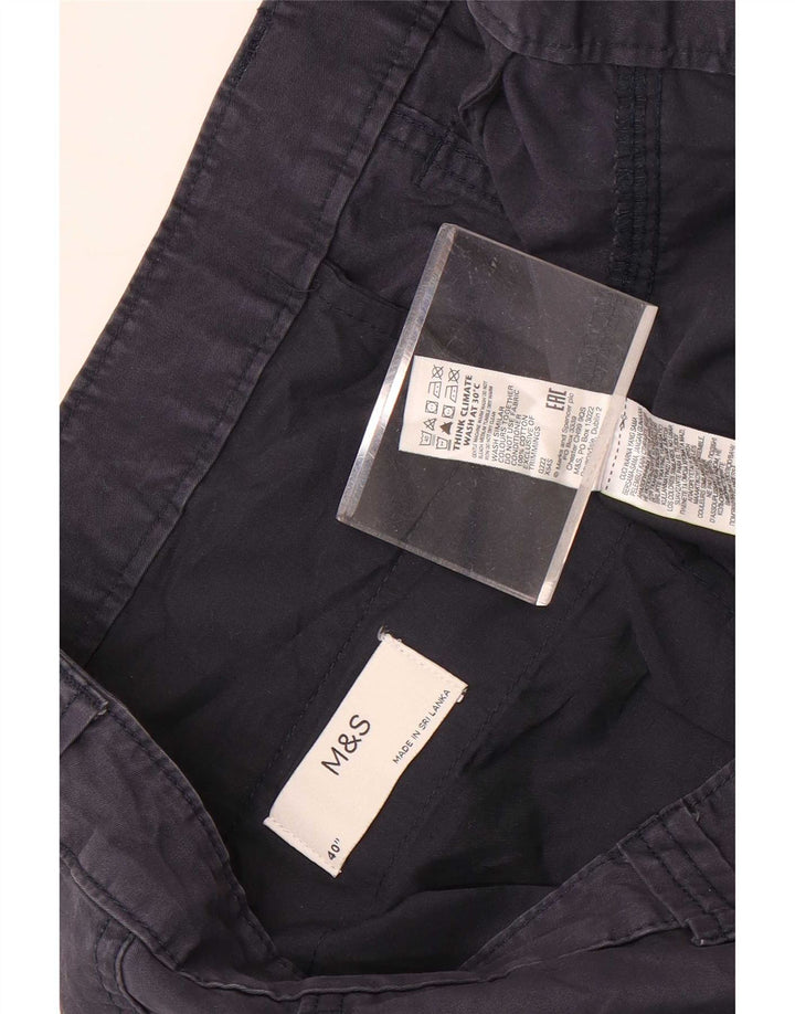 Marks & Spencer Mens Cargo Shorts W40 XL  Navy Blue Cotton