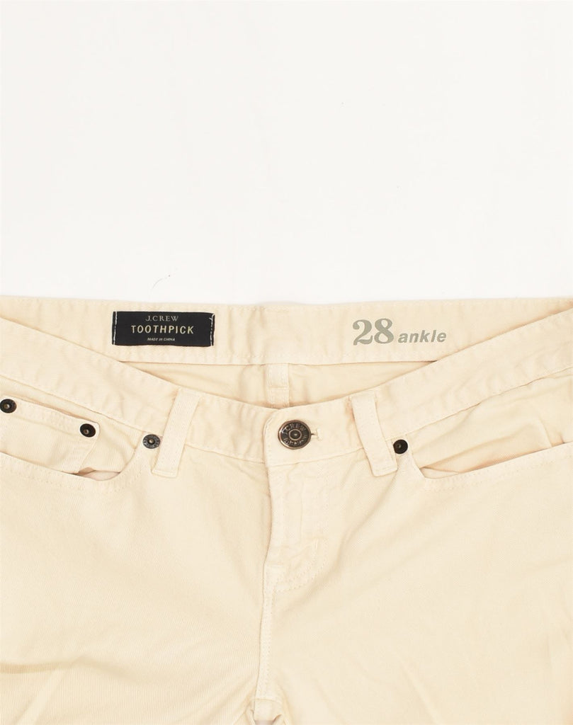 J. CREW Womens Toothpick Slim Jeans W28 L26 Beige Cotton | Vintage J. Crew | Thrift | Second-Hand J. Crew | Used Clothing | Messina Hembry 